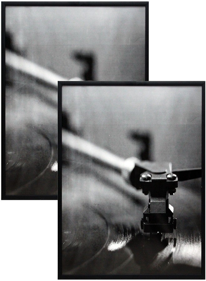 Smashed Banana Black Music Album Frame - Made to Display Vinyl LP Album Covers 12.5" x 12.5" - Two Frames - Brushed Aluminum Finish - Hanging Hardware Installed with No Assembly Required - Record LP Cover 2-Pack - Image 1